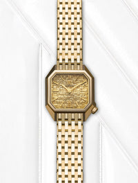 LADY MANSART Gold Tweed Watch
