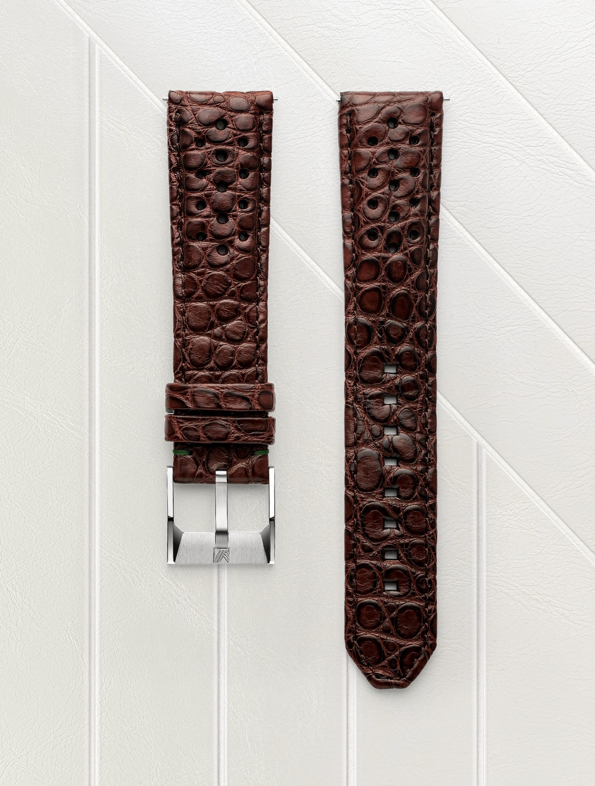 ZRC Bracelet de Montre 20MM - Cuir Grain Alligator Marron - NEUF ZRC Bracelet de Montre 20MM - Cuir Grain Alligator Marron - NEUF