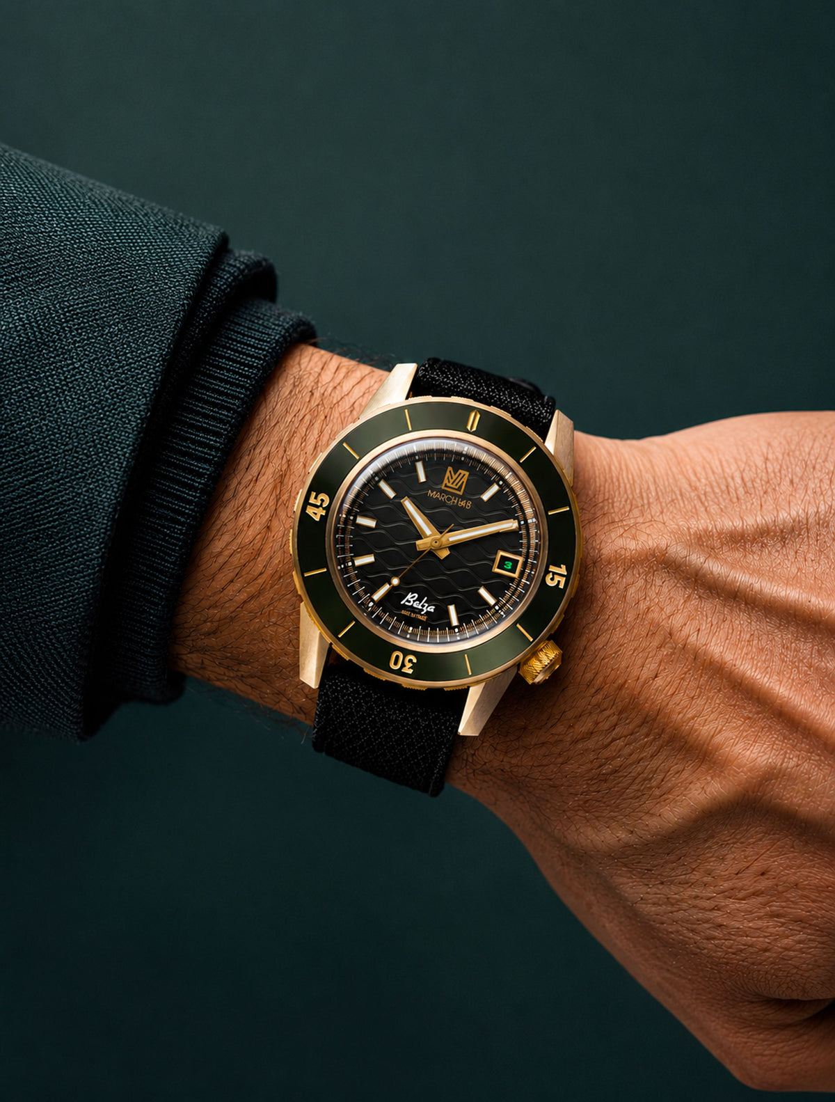 March LA.B Belza Twin Black on wrist