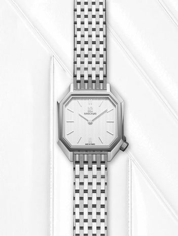 Montre MILADY MANSART Chevrons Blanc