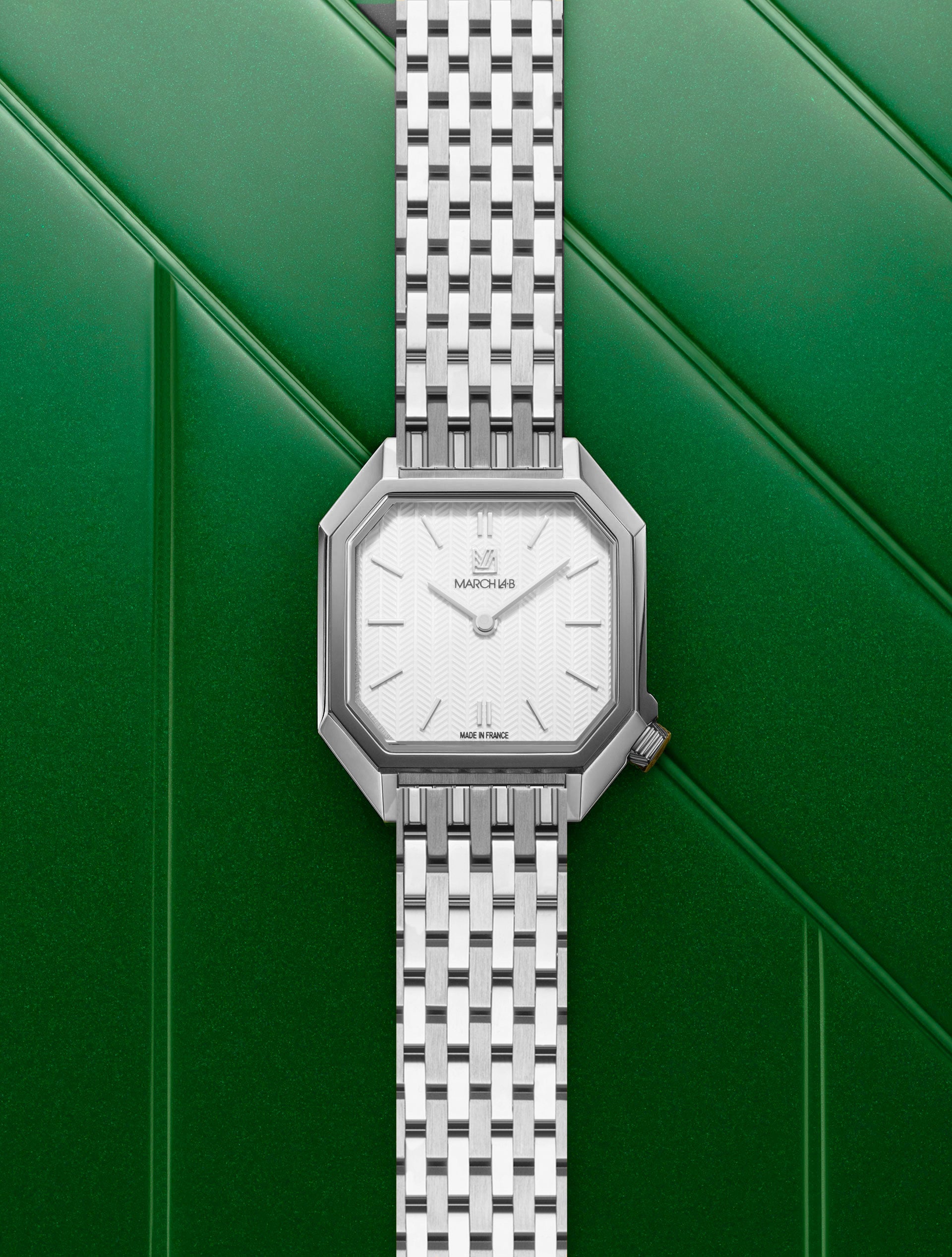  MILADY MANSART Chevrons White Watch 