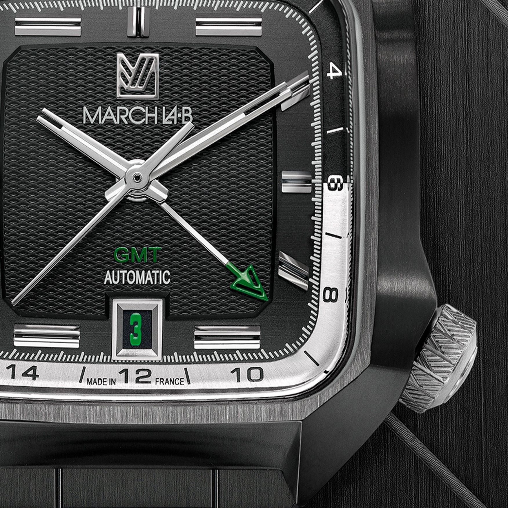 Cadran de la nouvelle montre March LA.B AM2 GMT Automatique Shades en édition limitée