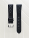 Bracelet Buffle Perforé Noir 20mm
