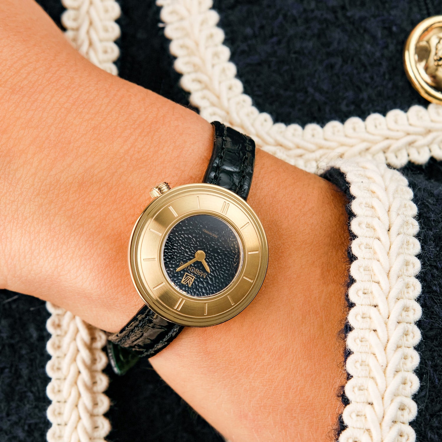 Montre pour femme de la marque française March LA.B cadran suprême caviar