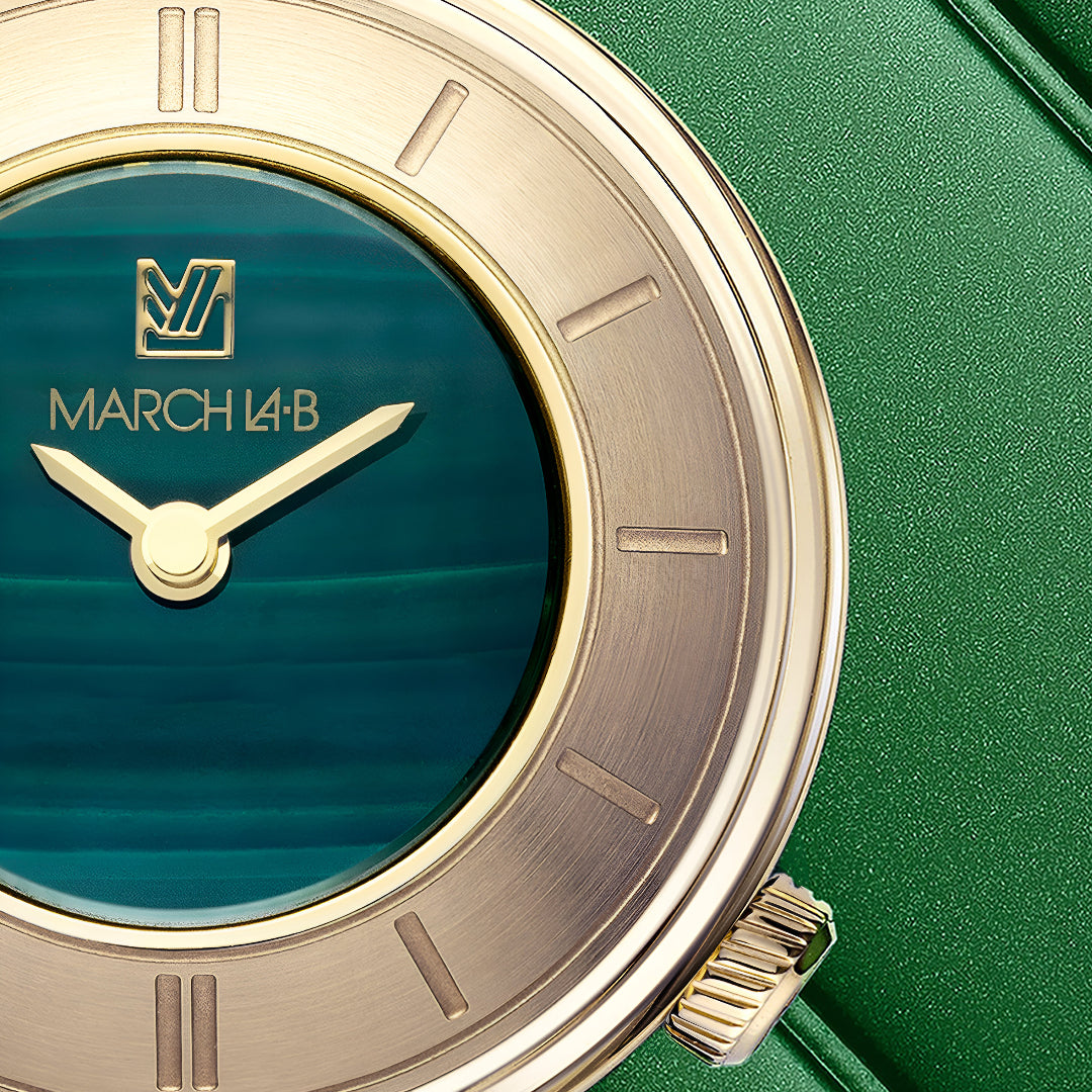 Montre pour femme de la marque française March LA.B cadran malachite