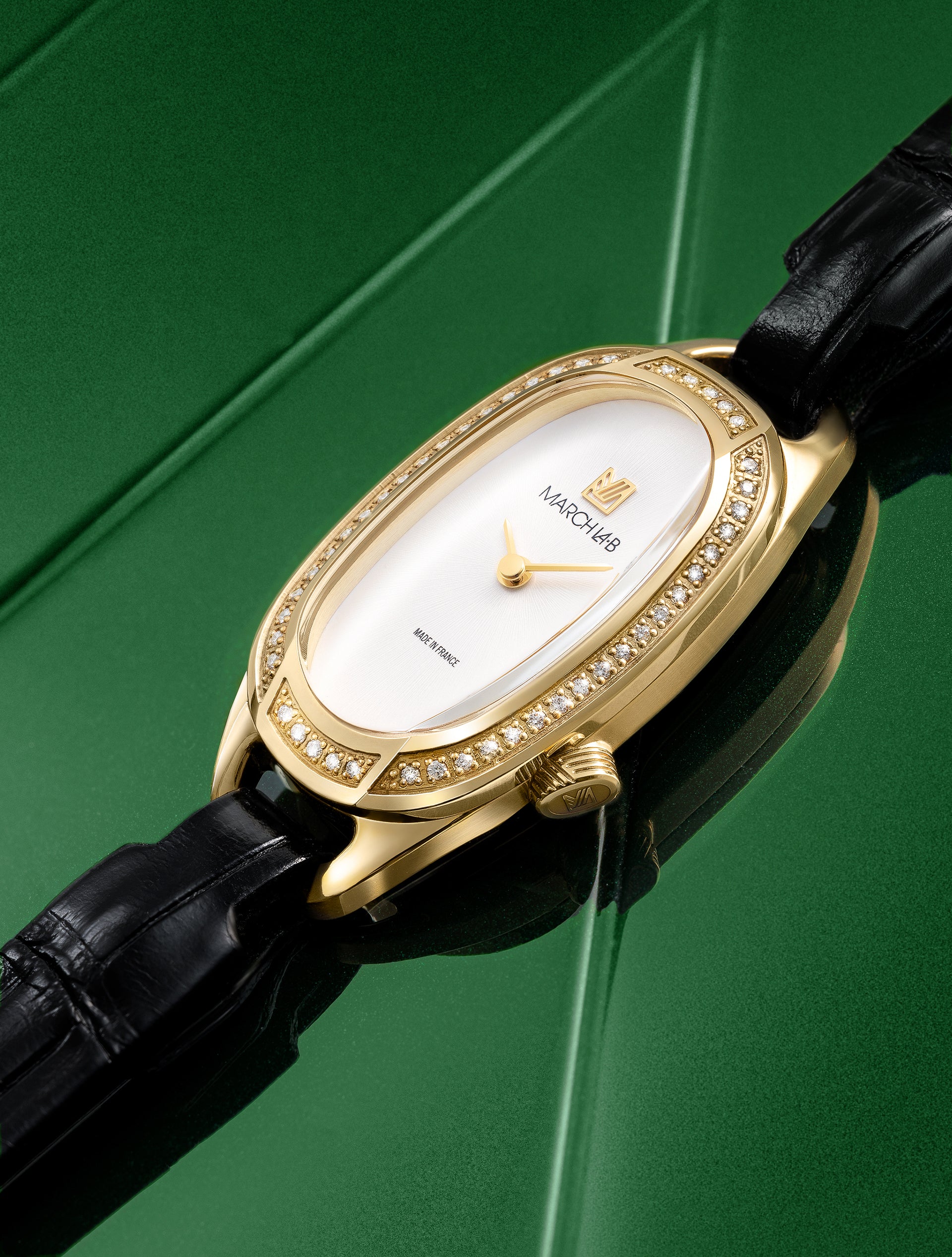 OBLONGUE DIAMONDS GOLD-PLATED Watch