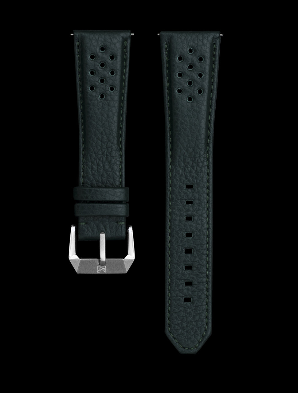 22 MM Green Perforated Buffalo Straps