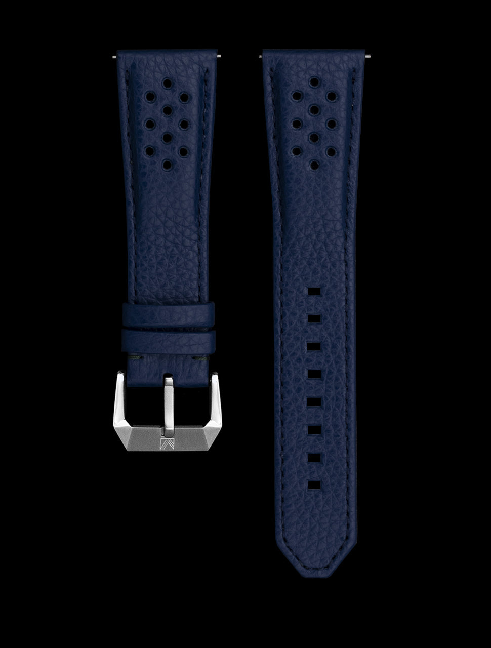 Blue Perforated Buffalo Bracelets 22 MM