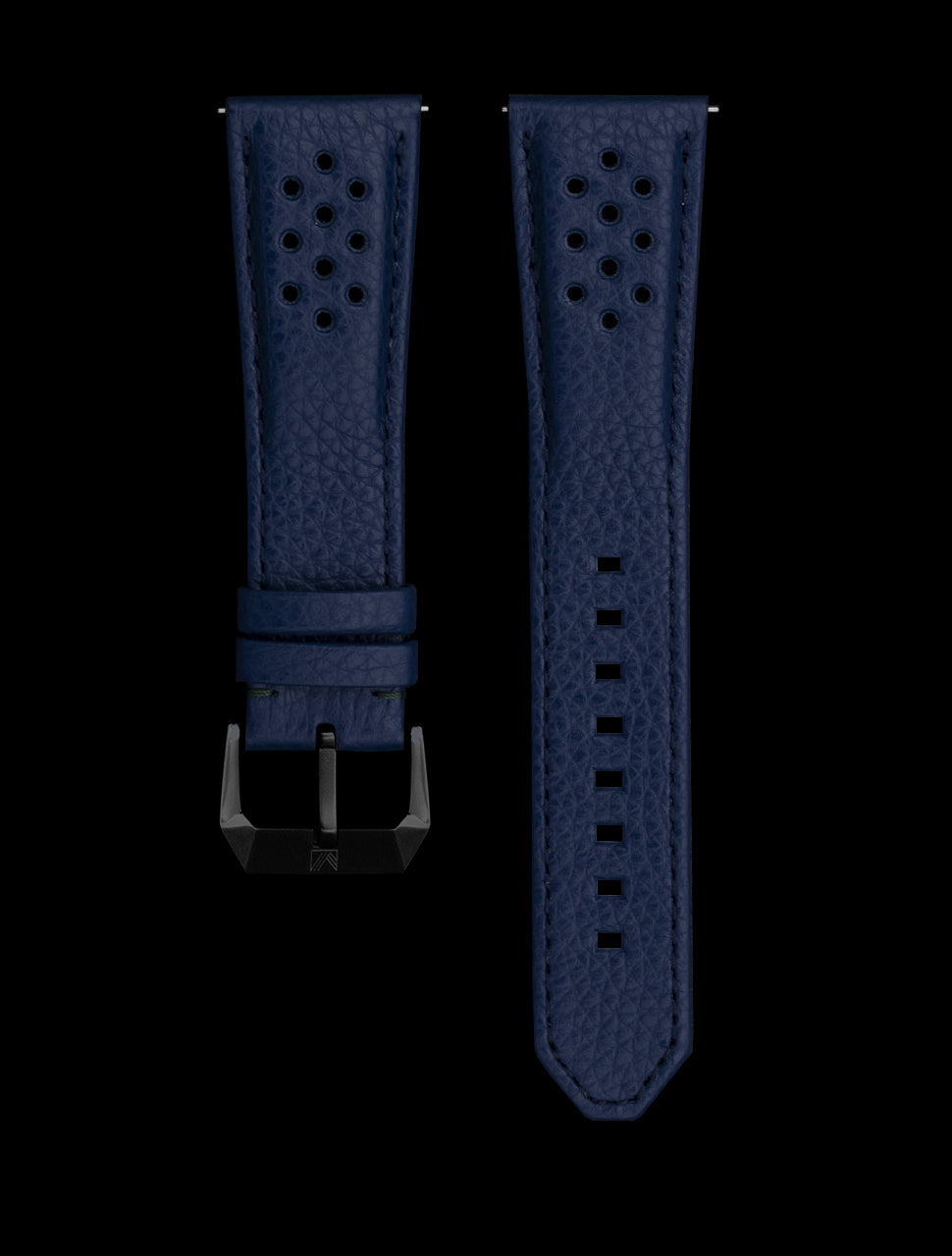 Bracelets Buffle Perforé Bleu 22 MM