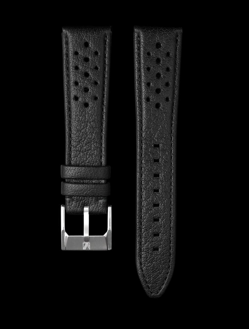 20 MM Black Perforated Buffalo Straps