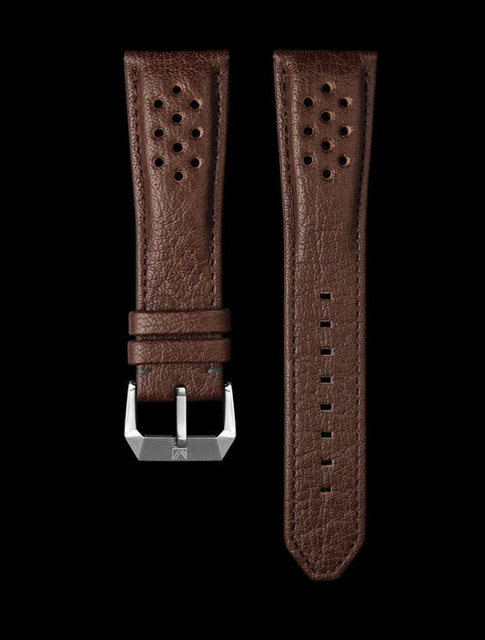 Brown Perforated Buffalo Bracelets 22 MM