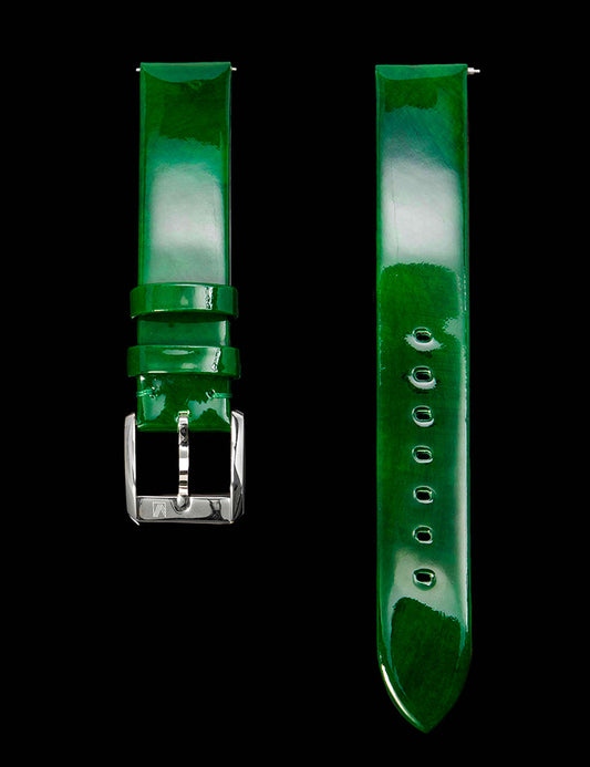 18 MM Green Varnish Straps